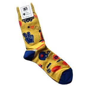 Sock It To Me Artist Colab Ryan Bubnis Yellow Blue Sports Novelty Crew Socks